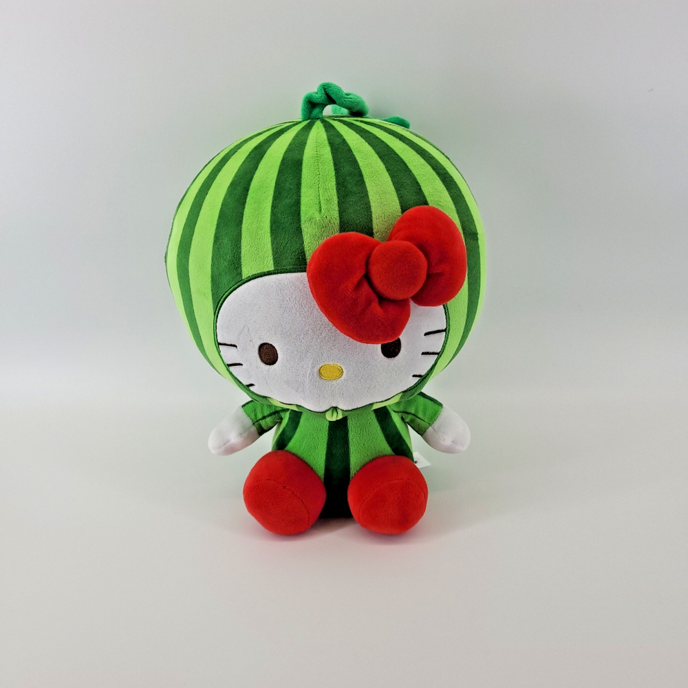 Sanrio Hello Kitty Watermelon Costume Plush 12" Green Fruit Stuffed Animal EUC